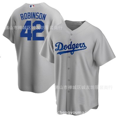 現貨球衣運動背心道奇 42 灰色球迷 Robinson 刺繡棒球服球衣 MLB baseball Jersey
