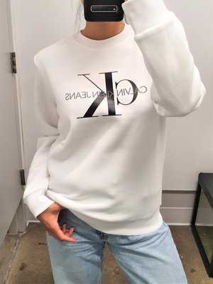 【熱賣精選】Calvin Klein/CK男女經典圓領套頭衛衣寬松潮流INS美式加絨外套