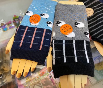 美家園日本生活館 日本帶回 針織毛料露指手套 綿羊款