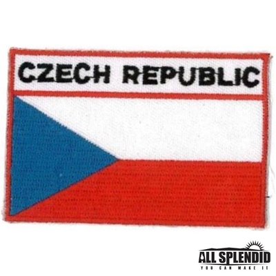 捷克 Czech Republic 全繡 圖案貼布 3D 燙布貼 個性 徽章 背膠 熨斗貼章 衣服 刺繡貼布