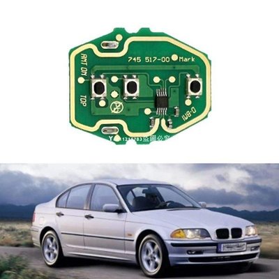 3按鈕遙控汽車鑰匙控制電路板315MHz / 433MHz 適用於BMW 3 5系列E46 E39 EWS不帶鑰匙殼-