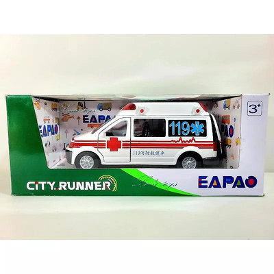 【樂達玩具】EAPAO 易保 CITY RUNNER【救護車】聲光迴力 合金車 #CT-1106