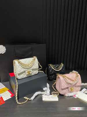 【二手包包】 chanel新品珍珠方胖子經典不過時 香奈兒時裝休閑 不挑衣服尺寸：1714 NO3976