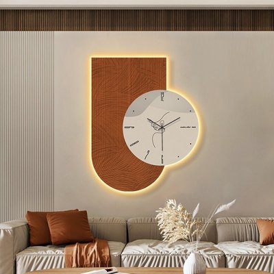 北歐網紅led發光鐘表掛鐘客廳家用時尚現代簡約創意裝飾時鐘掛墻