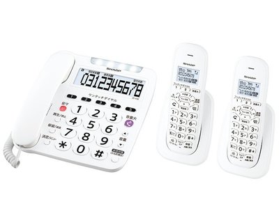 (可議價!)『J-buy』現貨日本~ SHARP 夏普~JD-V38CW家用無線電話 母機+雙子機 答錄機/語言信箱
