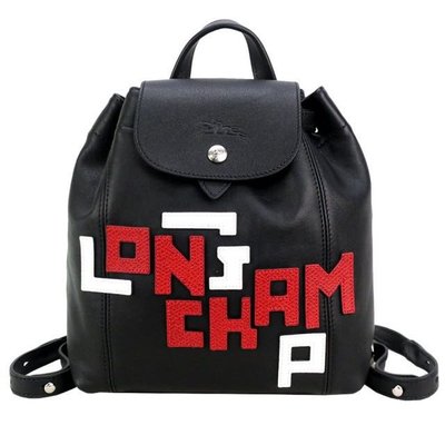 【BEAUTY精品】Longchamp正品LGP系列 XS小羊皮 logo 字母 後背包 雙肩包