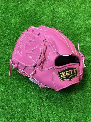 棒球世界ZETT SPECIAL ORDER 訂製款棒球手套特價內野投手11.5吋粉紅色反手用