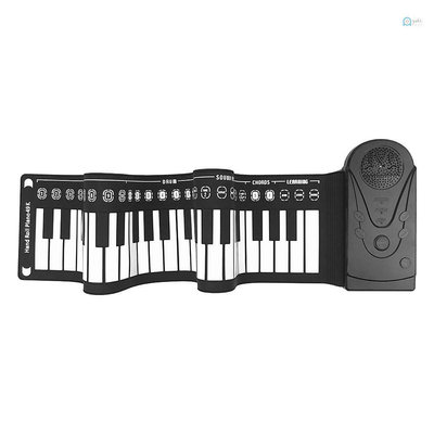 49 鍵捲起鋼琴可折疊便攜式手捲鋼琴, 帶有用於兒童 / 成人 / 初學者的內置揚聲器-淘米家居配件