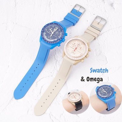 森尼3C-20 毫米橡膠錶帶, 於 Omega X Swatch co-branded MoonSwatch 男士女士運動矽膠-品質保證