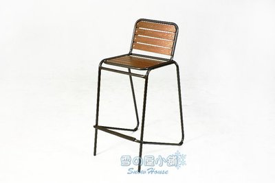 ╭☆雪之屋小舖☆╯鐵製高腳塑木椅/戶外休閒椅/涼椅/戶外椅/休閒椅 S13213