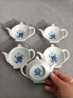 新 日本回流 皇家梅森 方糖碟 茶包碟 點心碟……一套。小茶壺形