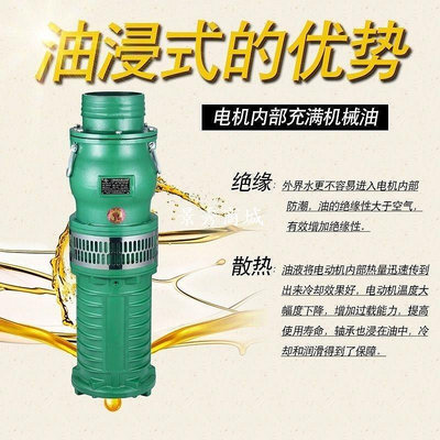 現貨 上海款國標潛水泵油浸式380v三相高壓農用灌溉抽水泵噴淋噴泉泵可開發票