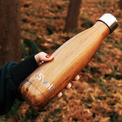 Swell保溫水杯2022新款網紅可樂瓶抖音款木紋爆款高顏值男女學生
