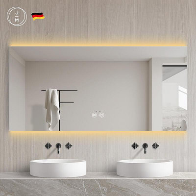 【現貨】德國智能鏡led防霧浴室鏡無框洗手間鏡子掛墻衛生間廁所帶燈鏡子