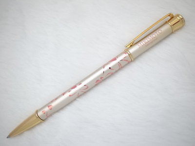 B366 日本 MIKIMOTO 粉色花裝飾 原子筆(旋轉式)(6成新有凹)