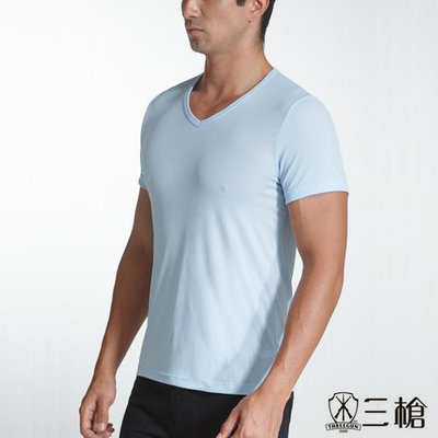 【三槍牌】時尚經典吸濕排汗速乾型男短袖衫~淺藍2件組