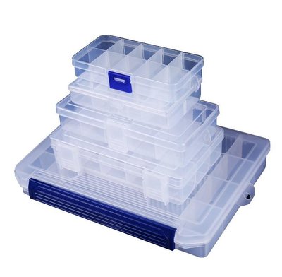 加厚10格整理盒透明儲存盒塑料收納箱收納盒首飾盒工具盒收納10格15格24格整理盒【B】