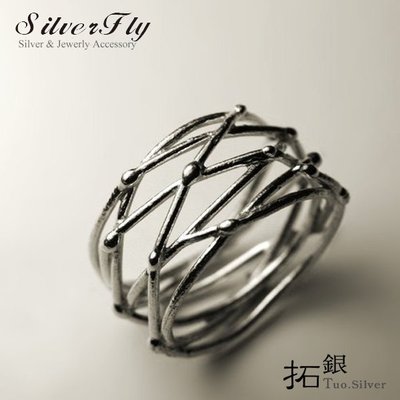 《 SilverFly銀火蟲銀飾 》拓銀-寬銀線銀粒戒指