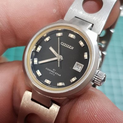 日本 CITIZEN 古典 機械錶 女錶 手上鏈 ☆25mm 實心錶帶 手圍17