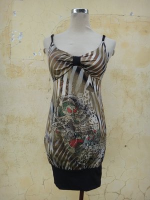 jacob00765100 ~ 正品 Ed Hardy 經典玫瑰骷髏 內搭洋裝 size: S