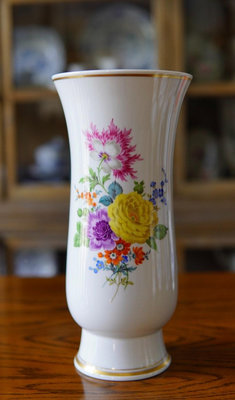 【二手】Meissen梅森德國之花大花瓶 古董 老貨 收藏 【古物流香】-549