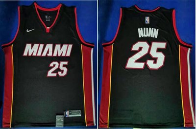 肯德里克·納恩 （Kendrick Nunn）NBA邁阿密熱火隊 球迷版 黑色 球衣 25號