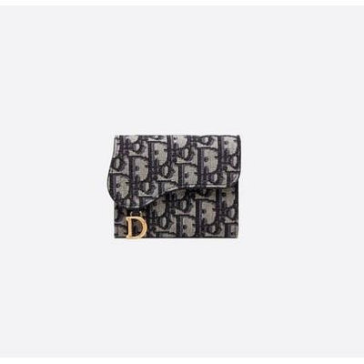 現貨 Dior 迪奧 SADDLE DIOR OBLIQUE 藍色短夾 零錢包 S5621CTZQ_M928