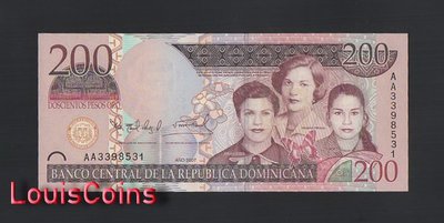 【Louis Coins】B1517-DOMINICAN REPUBLIC-2007多明尼加共和國紙幣,200