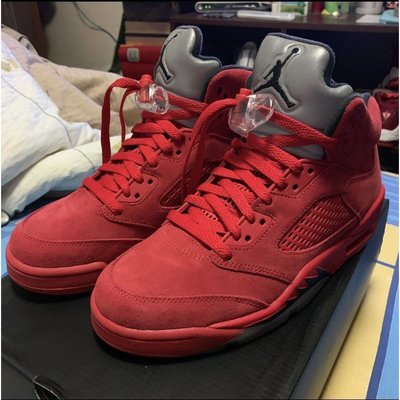 【正品】Air Jordan 5 Retro Red Suede 紅麂皮 紅牛 公牛 籃球  公司現貨慢跑鞋