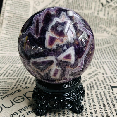 DB16天然紫水晶球擺夢幻紫色水晶居家飾品，原石打磨，隨手一 水晶 擺件 原石【天下奇物】1717