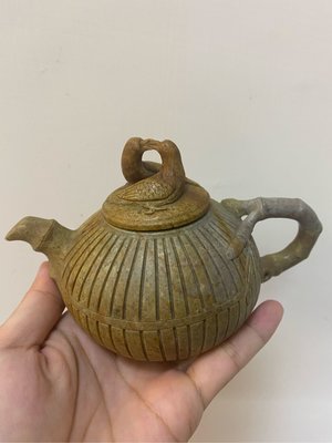 早期收藏-老礦老料壽山石喜鵲茶壺