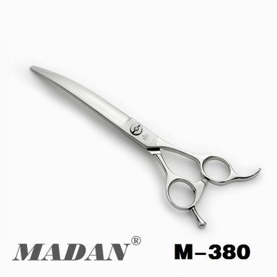 MADAN專業寵物美容剪刀日本纯手工7寸右手彎剪M-380
