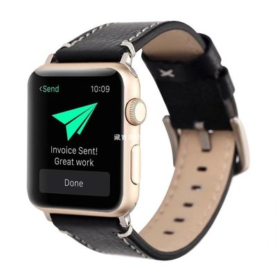 現貨熱銷-蘋果手錶真皮錶帶apple watch 5/6/SE運動錶帶 蘋果手錶商務真皮時尚錶帶 一代二代三代四代通用
