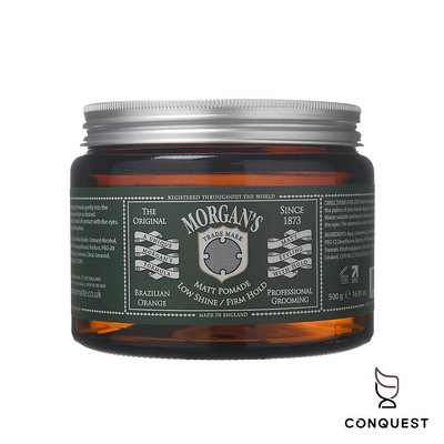 【 CONQUEST 】英國 Morgan's Matt Pomade 強力定型水洗式髮泥500g 霧面光澤 油頭髮蠟