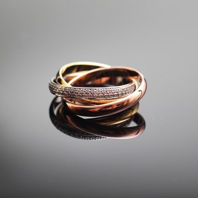 新款卡地亞戒指Cartier 單環滿鑽戒指戒圈三環纏繞融為一體復古典雅戒指情侶對戒指環手飾