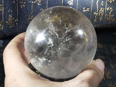 《晶華》白水晶 白水晶球 藍針 8公分 01O14