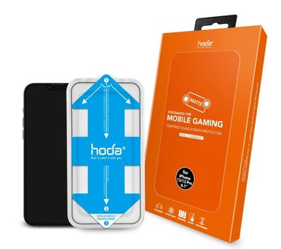 【免運費】hoda【iPhone 13 系列】手遊專用霧面磨砂防眩光黑框滿版玻璃保護貼(附貼膜神器)