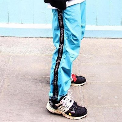 Supreme Taped Seam Pants 3M 藍 字體 風褲 運動褲 防潑水 box logo wtaps