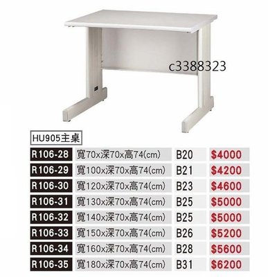 {全新}HU905色主桌130公分辦公桌(R106-31)電腦桌/可加中抽,鍵盤抽~~2022