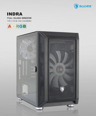 賽德斯 SADES INDRA 因陀羅 黑色 TYPE-C 全透側A‧RGB 水冷電腦機箱 電腦機殼 水冷機殼 鋼化玻璃