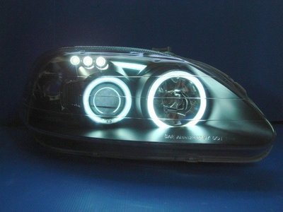 小亞車燈╠ 全新高亮度喜美K8 96年99年黑框CCFL燈眉LED光圈大燈