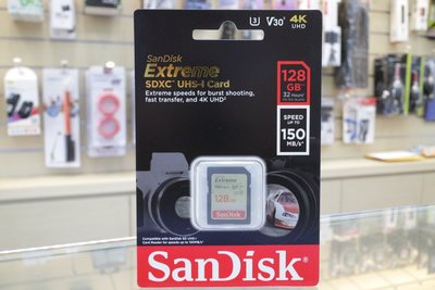 【日產旗艦】SanDisk Extreme SD SDXC 4K 128G 128GB 150MB U3 公司貨 記憶卡
