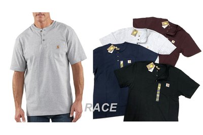 【RACE】CARHARTT K84 SLEEVE HENLEY T恤 亨利領 口袋T 短袖 工裝 灰 黑 深藍 棗紅