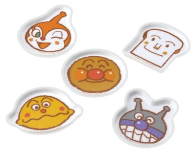 [現貨]日本製 麵包超人 細菌人 吐司超人 紅精靈 咖哩超人  5入臉型小皿組 小盤子組 禮盒裝