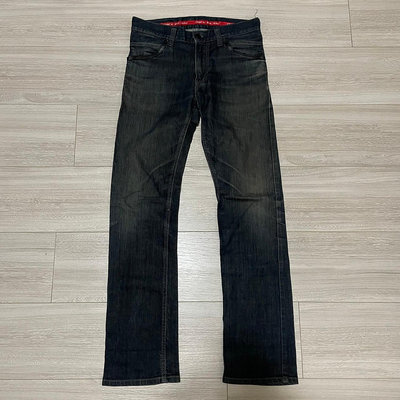 EDWIN 愛德恩深藍刷色小直筒紅線黑標牛仔褲 W29 regular
