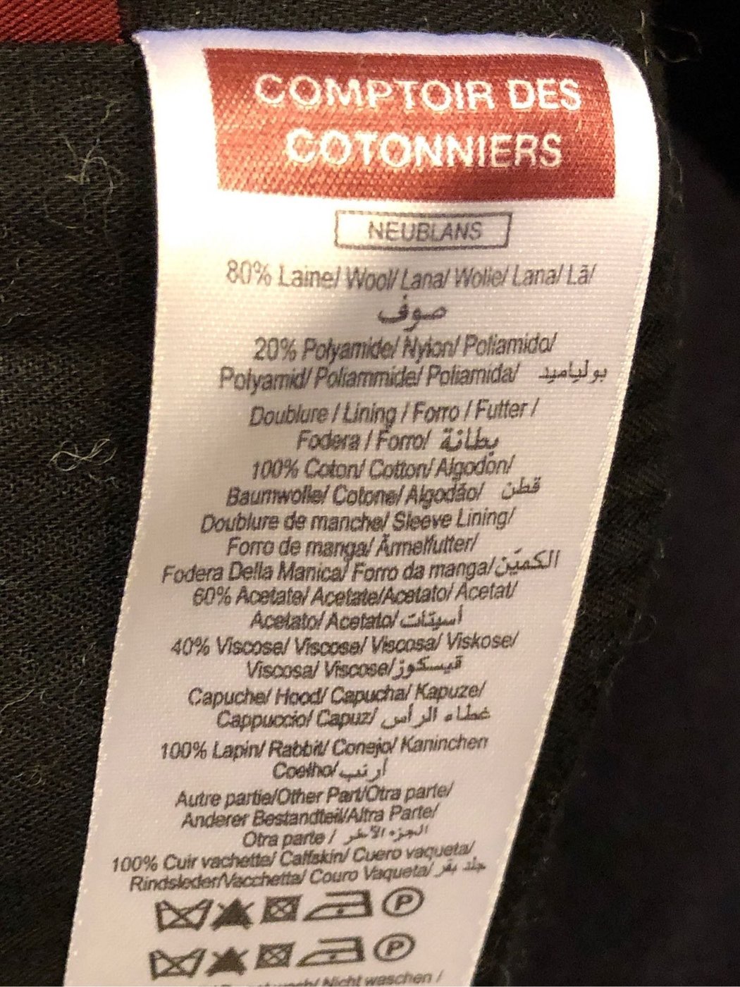 法國??品牌Comptoir Des Cotonniers 深藍色可拆式斗篷連帽羊毛長版外套