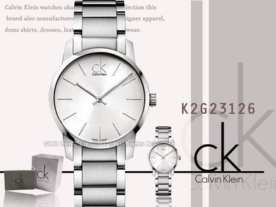 CASIO手錶專賣店 國隆 CK手錶專賣 Calvin Klein K2G23126白面石英女錶(另K2G21126男錶)一年保固發票