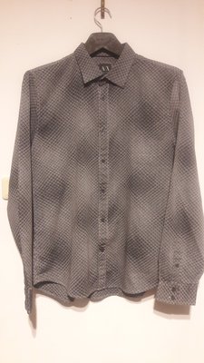 ARMANI EXCHANGE 灰色 格菱紋時尚襯衫  #L號