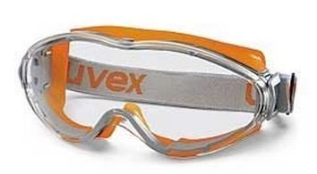 德國uvex9302.235(橘色) 頭帶耳掛二用式抗化學防塵防霧護目鏡(防霧、抗刮、耐化學)