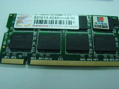 **NB-pro** 筆電維修,記憶體DDR333 1GB,適用全部P4,Centrino機種,散裝特價$1000